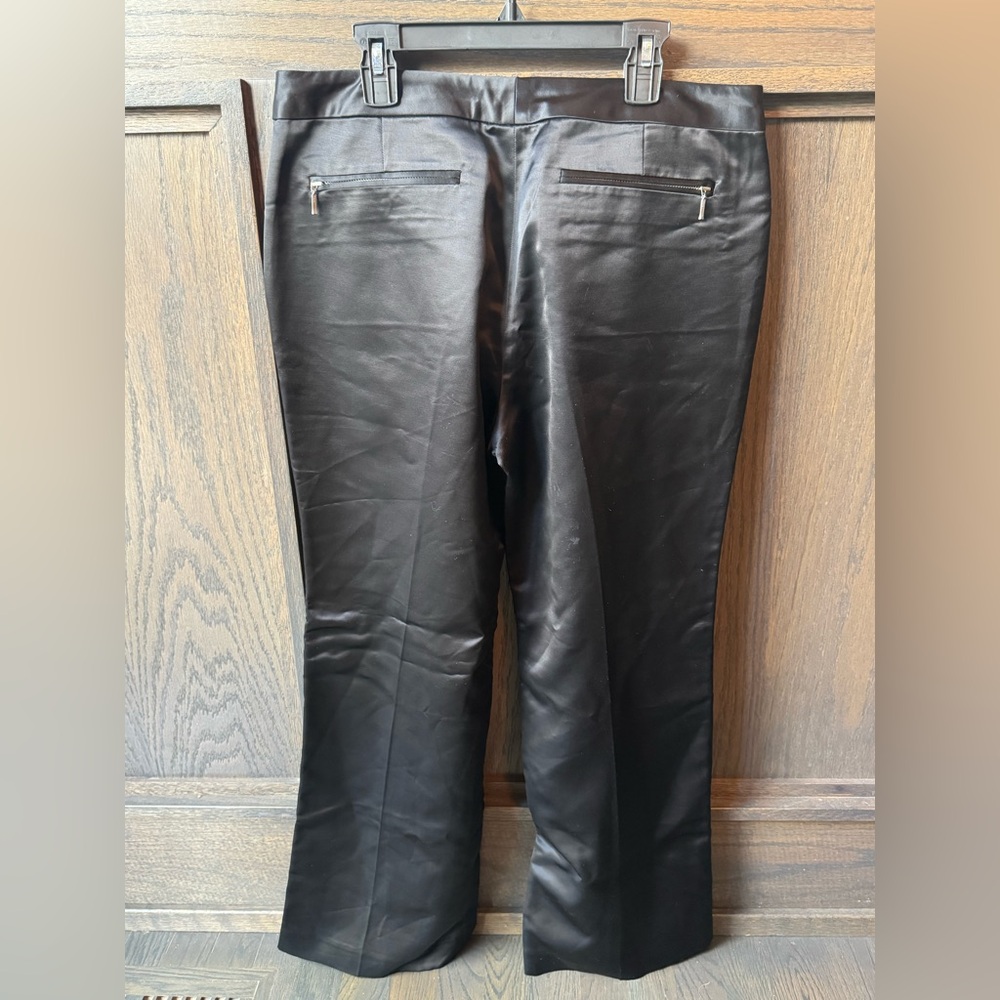 Banana Republic Black Satin Trousers  10 Petite - Picture 2 of 7